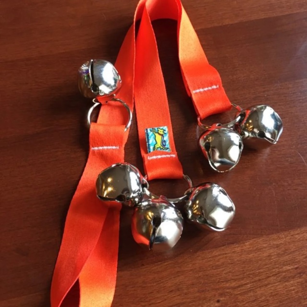 Orange Ribbon Puppy Potty Training Bells